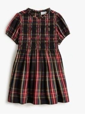 Girl’s Crewcuts J. Crew Stewart Plaid Short Sleeve Tartan Smocked Dress 12 NWOT